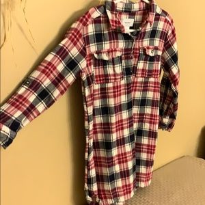 Girls flannel shirt dress